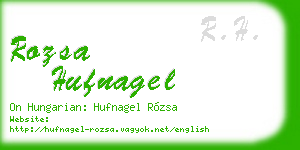 rozsa hufnagel business card